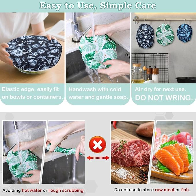 5-Size Reusable Beeswax Bowl Covers - Image 6