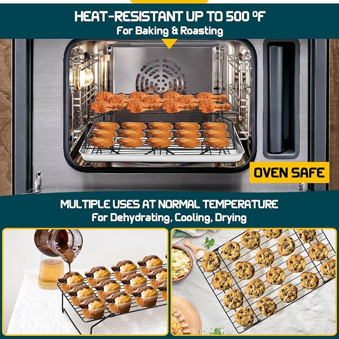 P&P CHEF Cooling Rack, 5-Tier Stainless Steel Stackable Baking Cooking Racks - Image 6