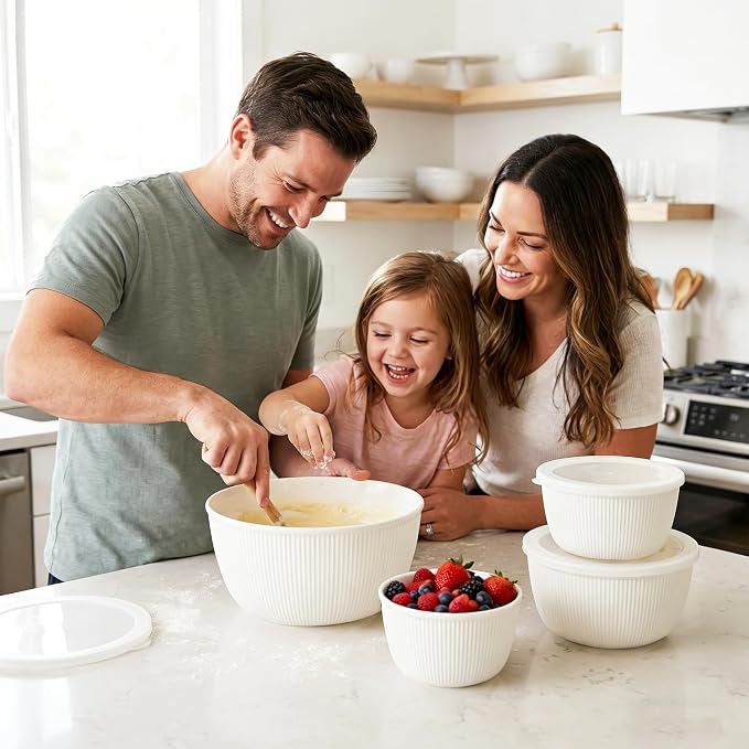 BoxedHome Mixing Bowls with Lids Set, 4 Packs BPA-Free Plastic Prep Bowls - Image 10