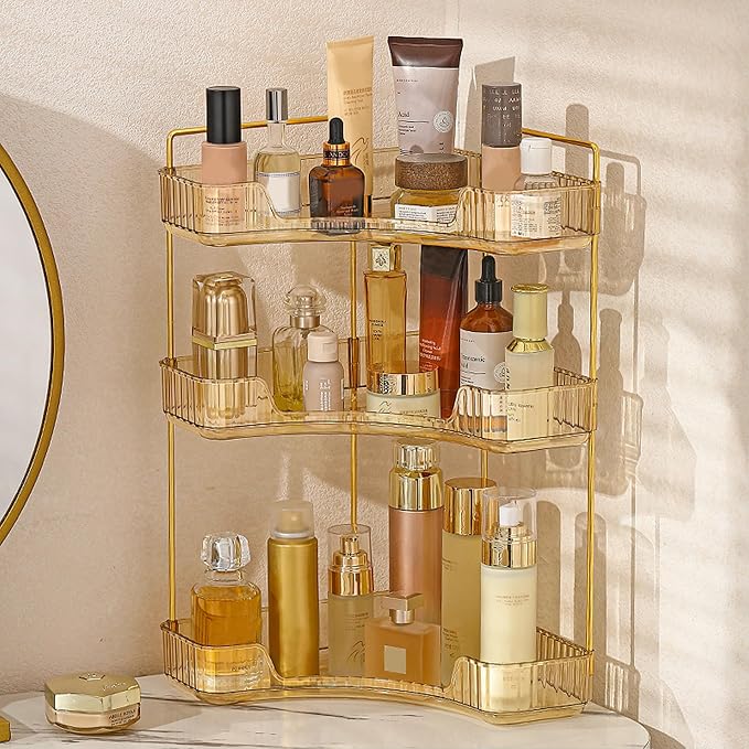 Aveniee Corner Bathroom Counter Organizer, Bathroom Countertop Shelf Makeup by Aveniee