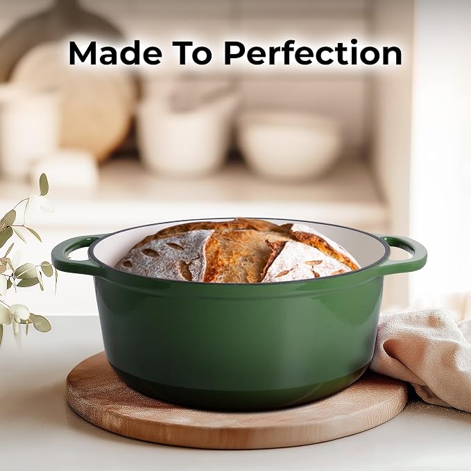 Zulay Kitchen 7.7 Quart Enameled Cast Iron Dutch Oven Pot - Image 7