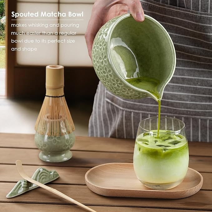 7Pcs Matcha Whisk Set, Matcha Set Whisk and Bowl, Bamboo Scoop, Scoop Rest - Image 6