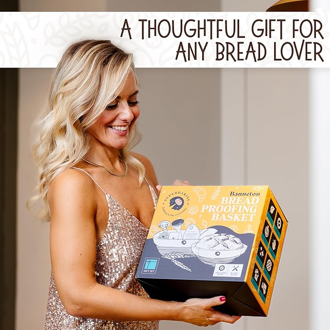 Superbaking Sourdough Proofing Basket Gift Set, Round 9" & Oval 10" Banneton - Image 2