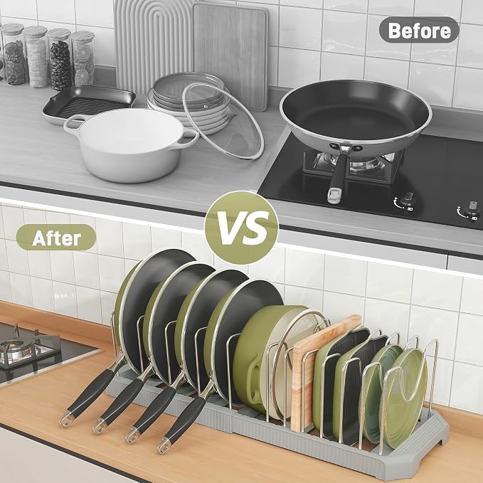 Pots and Pans Organizer for under Cabinet, Pan Pot Organizers inside Cabinet - Image 5