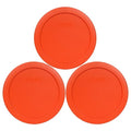 Pyrex 7201-PC 4 Cup Pumpkin Orange Food Storage Replacement Lids – Made in USA by Pyrex