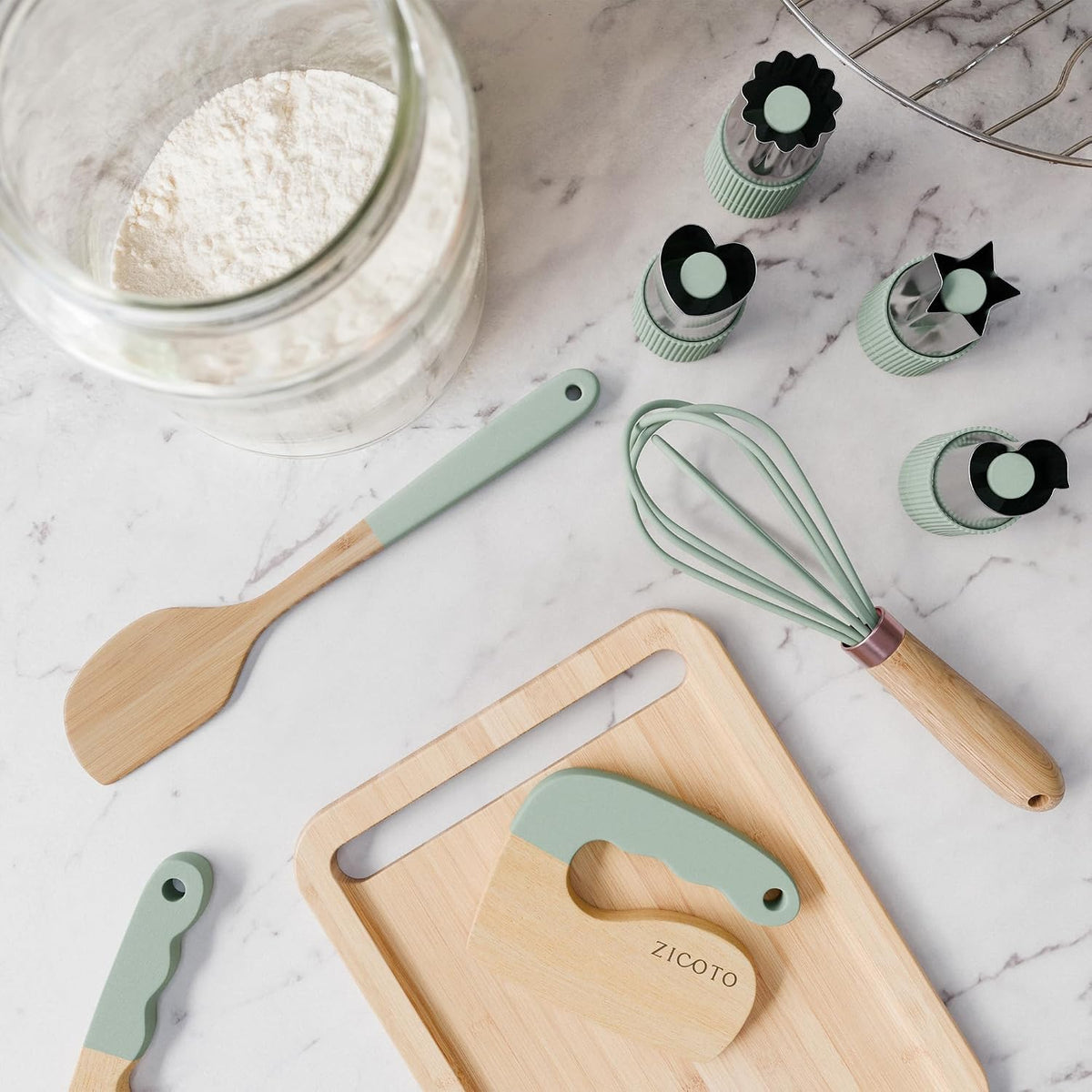 Wooden Cooking & Baking Set for Kids - Safe & Real Toddler Kitchen