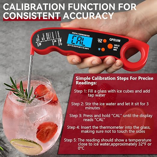 QPEUIM Meat Thermometer Digital Instant Read Thermometer Waterproof Food - Image 5