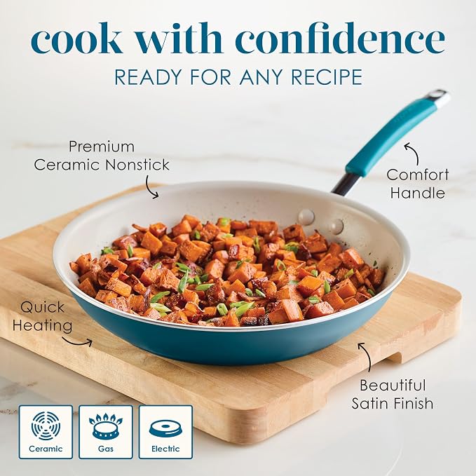 Rachael Ray Cucina Ceramic Nonstick Frying Pan/Skillet, 12.5 Inch Non Stick - Image 6