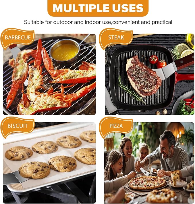 Small Metal Spatula Set for Cast Iron Skillet, Mini Wooden Spatulas for Kitchen - Image 5