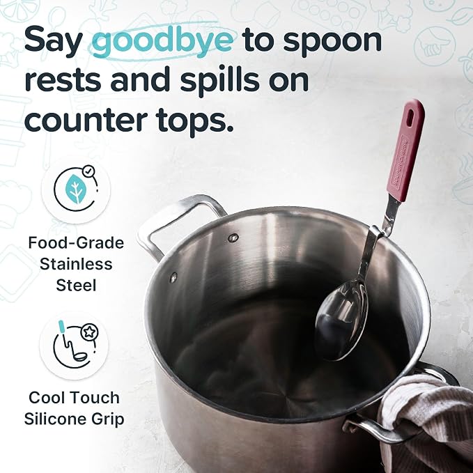 Souper Cubes + Lori Greiner No Mess Stainless Steel Cooking Spoon - Image 3