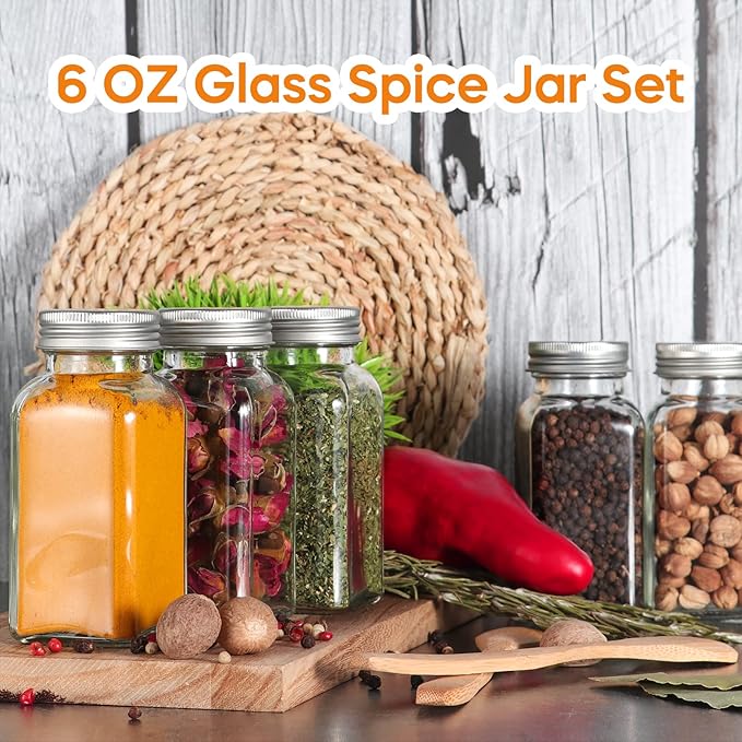 Keketin 6 oz Glass Spice Jars Bottles, 25 Pack Empty Spice Jars - Image 3
