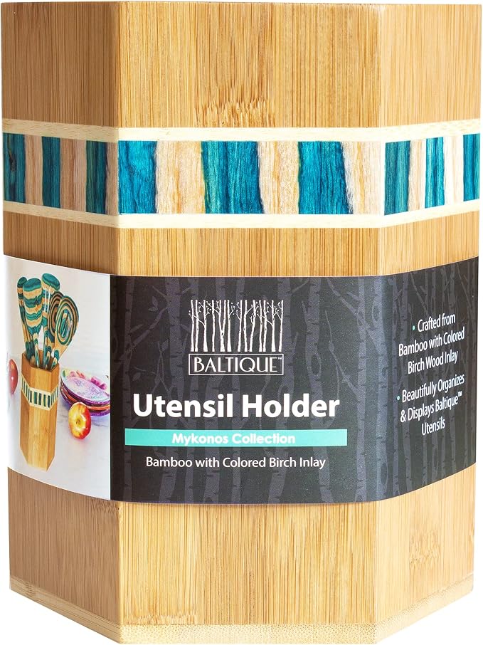 Totally Bamboo Baltique Mykonos Collection Kitchen Utensil Holder, Large - Image 7