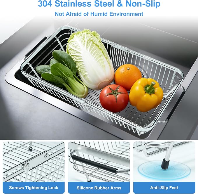 Dish Drying Rack Over The Sink, Stainless Steel Dish Racks - Image 5