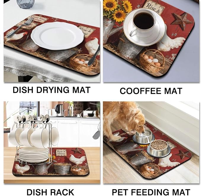 Dish Drying Mat for Kitchen Counter 2 Pack - Image 6