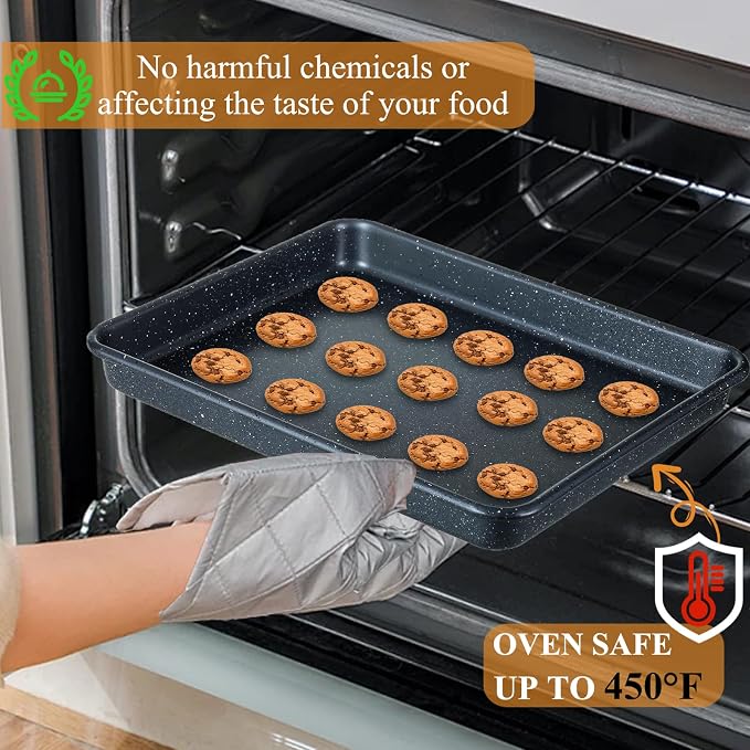 Walooza 11 Inch Nonstick Baking Sheets Set of 2, Carbon Steel Cookie Sheets - Image 5