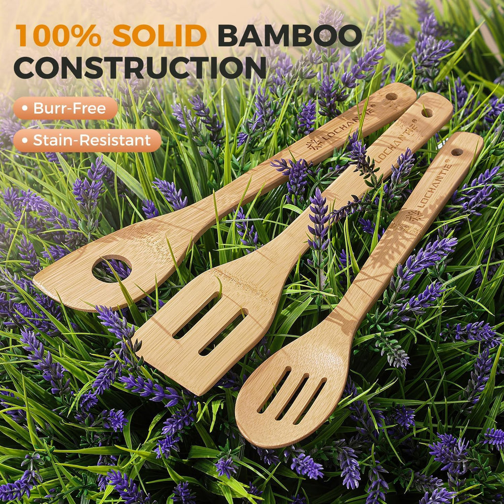 Wooden Spoons for Cooking Bamboo Utensils Set (6 Pieces) - Essential