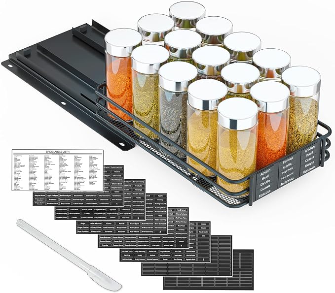 SpaceAid Pull Out Spice Rack Organizer by SpaceAid