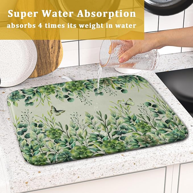 Giwawa Spring Summer Leaf Dish Drying Mat - Image 7