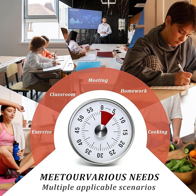 Kitchen Timer for Cooking, Chef Cooking Timer Clock, Visual Timers, 60-Minute - Image 5