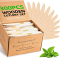 Disposable Wooden Utensils Set, Compostable Utensils, Disposable Cutlery by FEHHTOEco-friendlyLiving