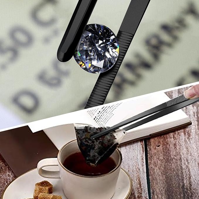 Yaomiao 4 Packs 12 Inch Bar Tweezers Black Cocktail Tongs Long Garnish Tweezers - Image 4