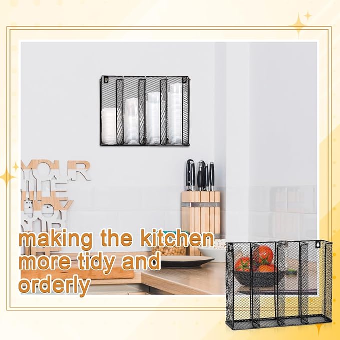Wall Mount Portion Sauce Cup Lid Organizer 4 Compartments Iron Sauce Cup - Image 8