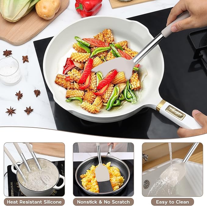 Onader Silicone Cooking Utensils Set of 15, Kitchen Utensils Set - Image 4