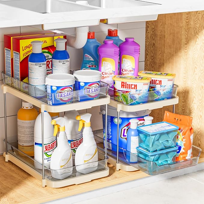 Delamu 2-Tier Multi-Purpose Bathroom Under Sink Organizers and Storage - Image 6