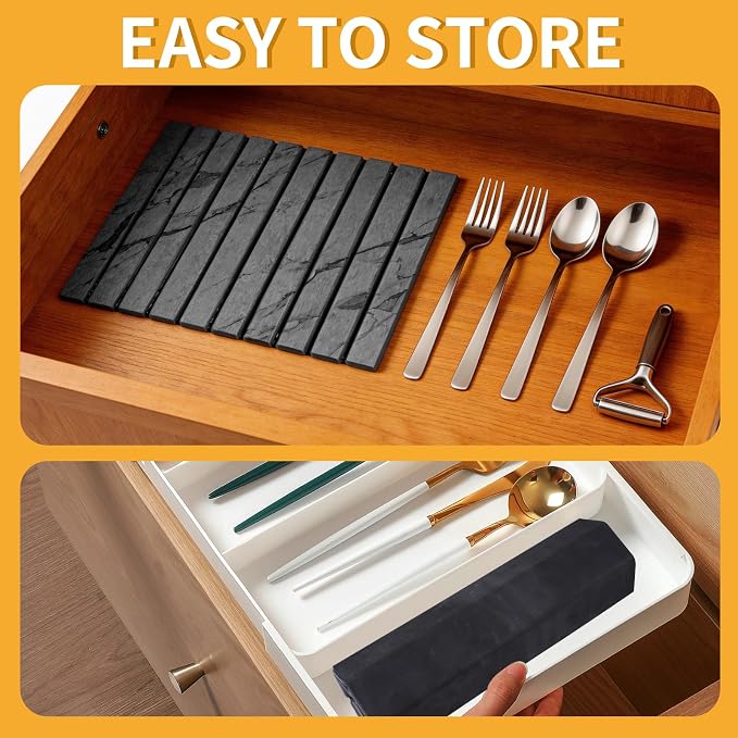 Stone Dish Drying Mat for Kitchen Counter, Foldable Water Absorbing - Image 7