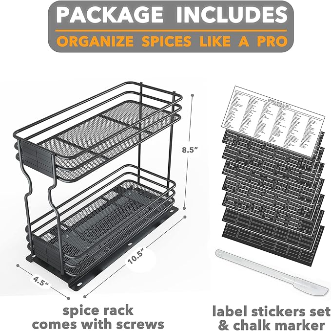 SpaceAid Pull Out Spice Rack Organizer - Image 7