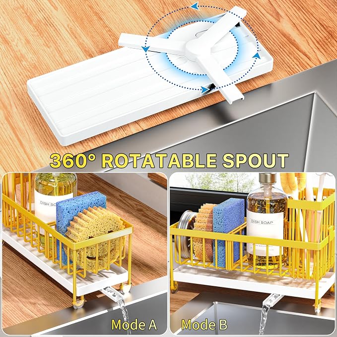 Cisily Sponge Holder for Kitchen Sink, Sink Caddy Organizer - Image 2