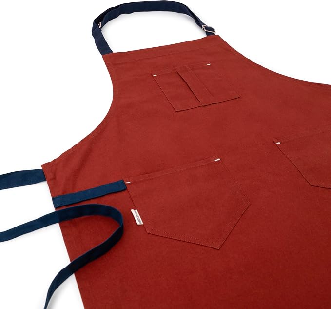 Cotton Canvas Apron for Women & Men – Adjustable Neck Strap & Waist Ties - Image 7