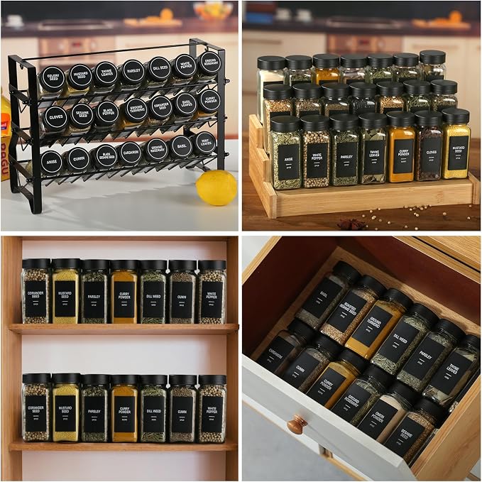36 Glass Spice Jars with Labels, Spice Jar Set, 4oz Spice Containers, Seasoning - Image 6