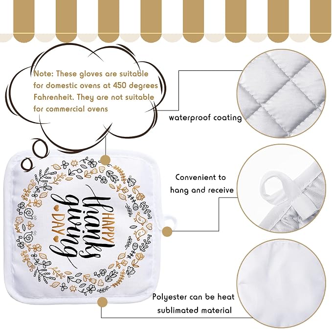 Patelai 6 Pieces Blank Sublimation Oven Mitts Set Include Blank Sublimation - Image 4