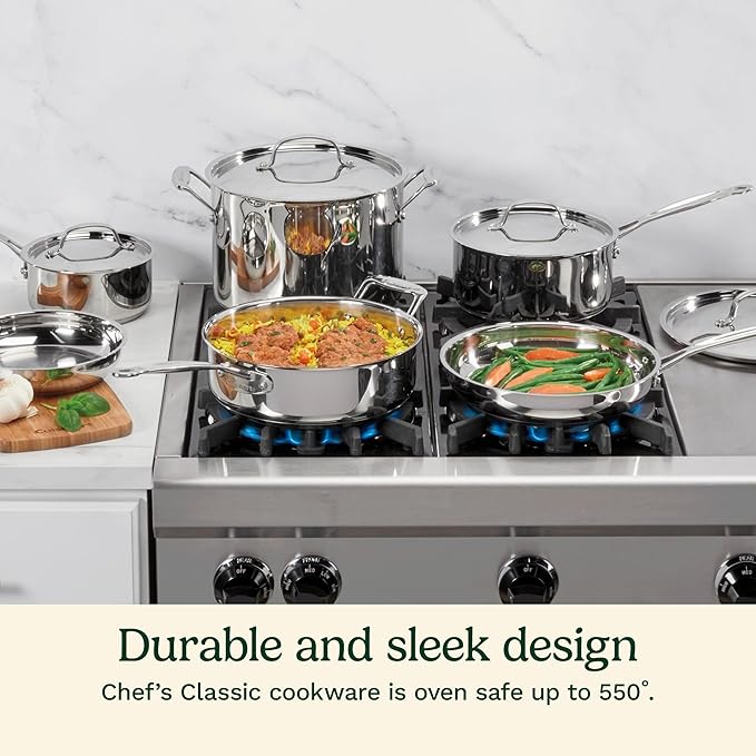 Cuisinart 77-10P1 10-Piece Chef's-Classic-Stainless Collection, Cookware Set - Image 2
