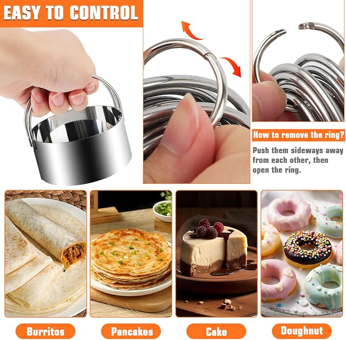 Biscuit Cutter Set, Dough Cutter, 3 Cup Flour Sifter, Baking Mat and Fine Mesh - Image 4