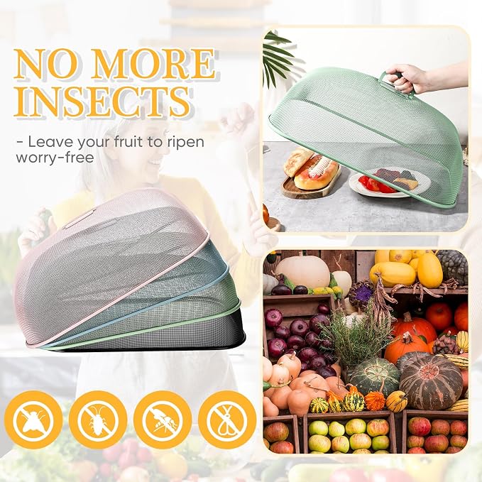 Hicarer 4 Pcs Metal Mesh Screen Food Cover - Image 6