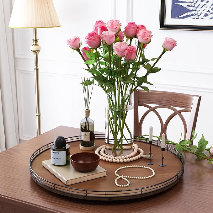 Farmhouse Oak 24" Lazy Susan Turntable Organizer - Image 3