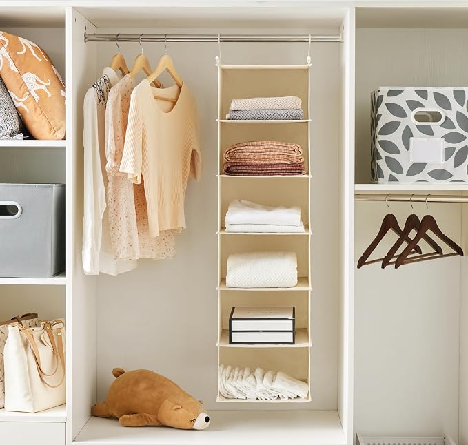 MAX Houser 6 Tier Shelf Hanging Closet Organizer, Closet Hanging Shelf - Image 2