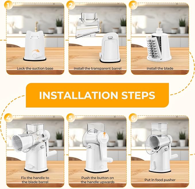 7 IN 1 Upgraded Rotary Cheese Grater - Image 3