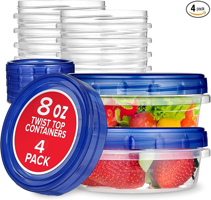 Stock Your Home 8oz Plastic Containers by StockYourHome