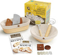 Superbaking Sourdough Proofing Basket Gift Set, Round 9" & Oval 10" Banneton by Superbaking