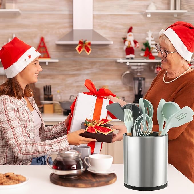 LIBODOUR Kitchen Utensil Holder Extra Large 360°Rotating - Image 2