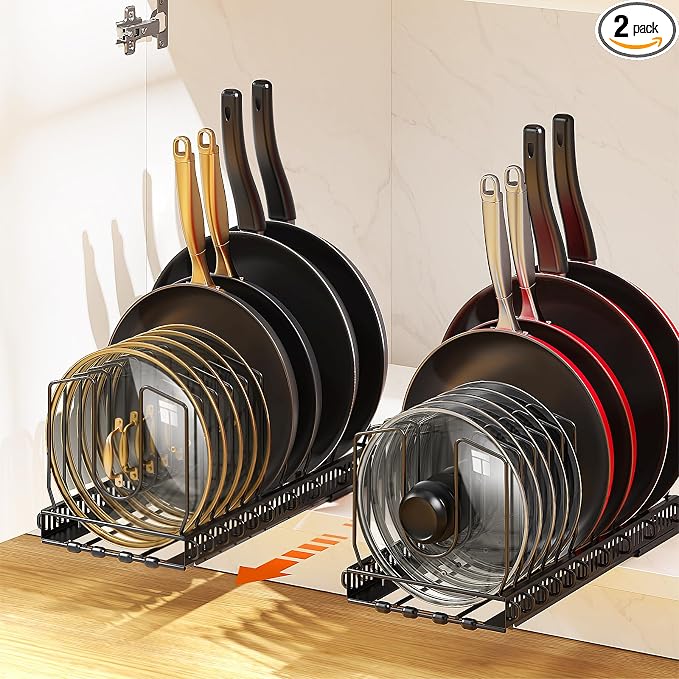 Housolution 2 Pack Pull Out Pot and Pan Organizer by Housolution