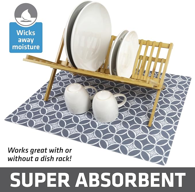 Drymate Jumbo XL Dish Drying Mat, Low-Profile, Super Absorbent, Quick Dry Fabric - Image 2