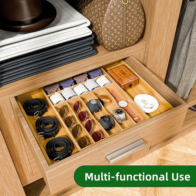 Simple Trending Bamboo Kitchen Drawer Organizer, Expandable Silverware Organizer - Image 9
