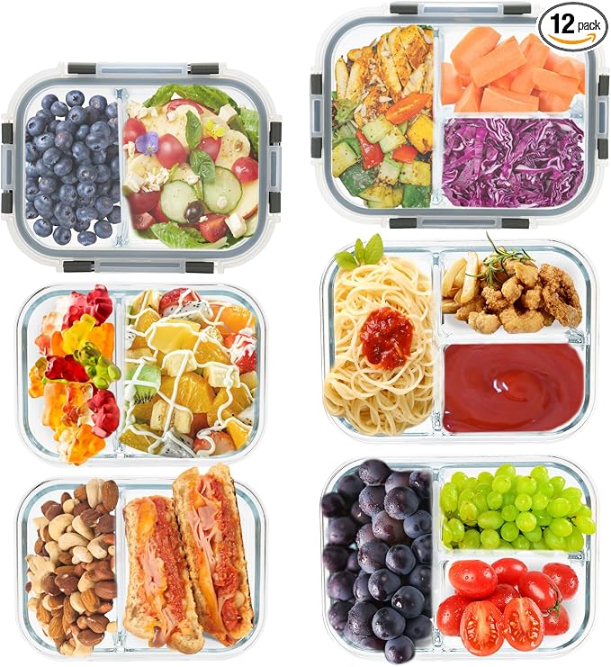 GULFLIN 2 & 3 Compartment Meal Prep Containers by GULFLIN