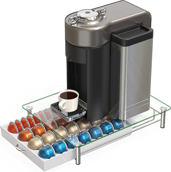 DecoBrothers Crystal Tempered Glass Vertuo Pod Holder Drawer, 28 Large or 56 - Image 5