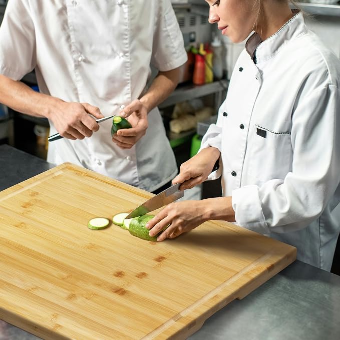 Utoplike Bamboo Cutting Board 20 x 20 inch, Large Wood Chopping Board - Image 7