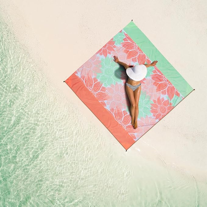 HIHOHO Beach Blanket Waterproof Sandproof Extra Large Beach Mat 79" X - Image 6